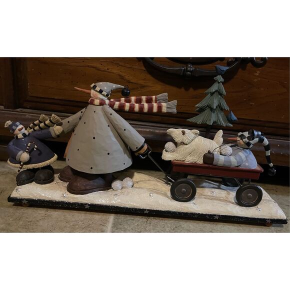 Williraye Studio 2006 “Tree for Me” Winter Snowman Wagon Dog Bells Birds WW2576 - Picture 1 of 15